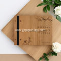 Personalized Wooden Cover Wedding Guest Book Signature Book